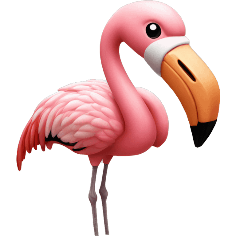 A flamingo on the beach  emoji