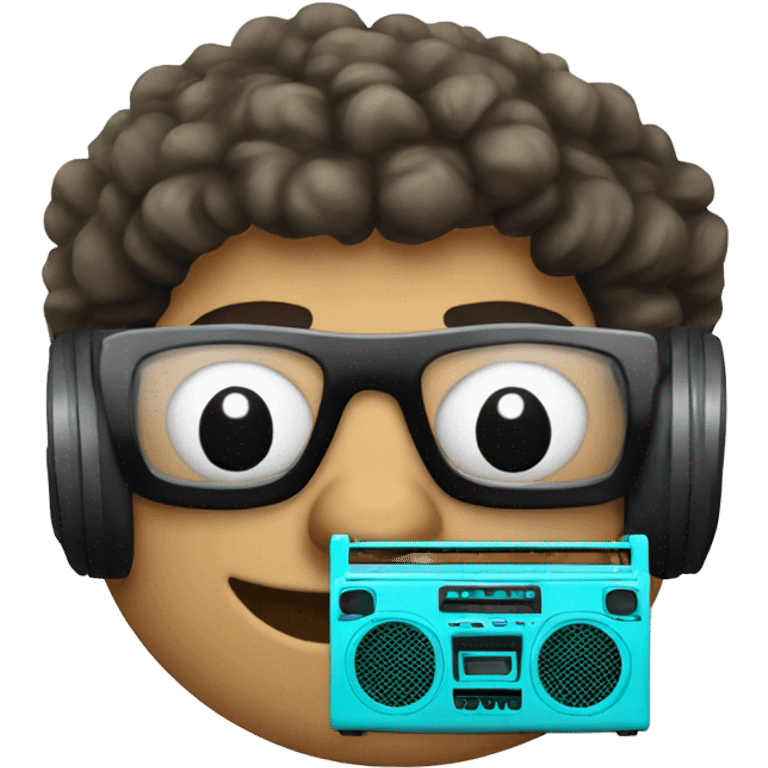 cyan boombox emoji