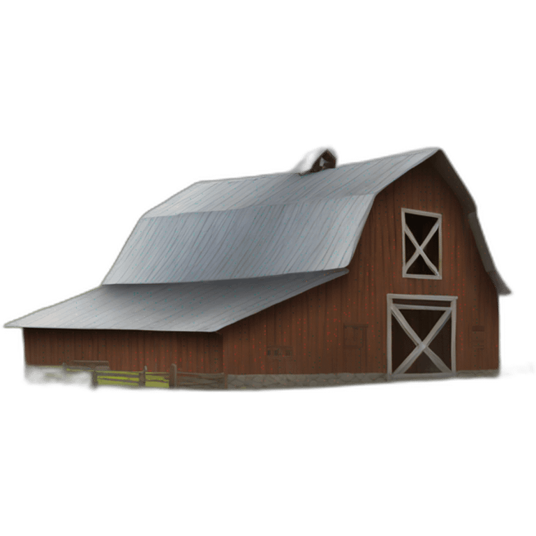 barn house in the mountains emoji