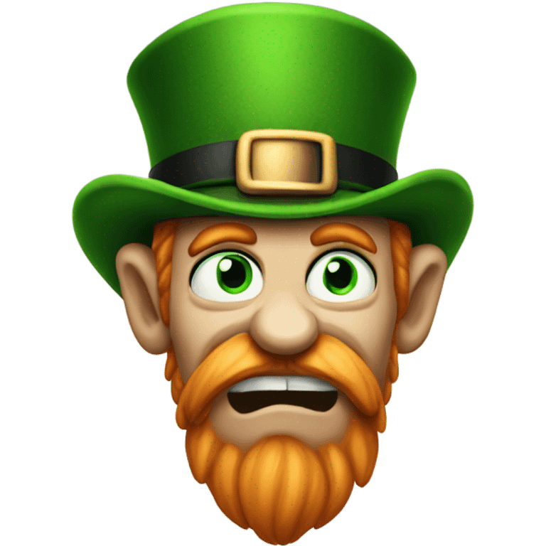 Leprechaun with a black eye emoji