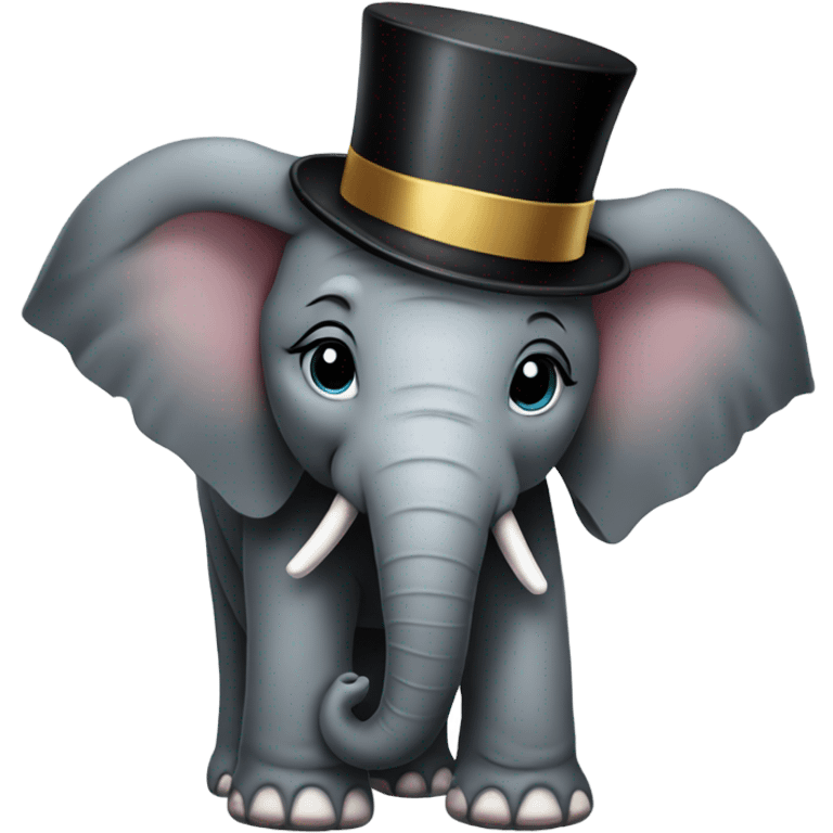 Elephant with a top hat emoji