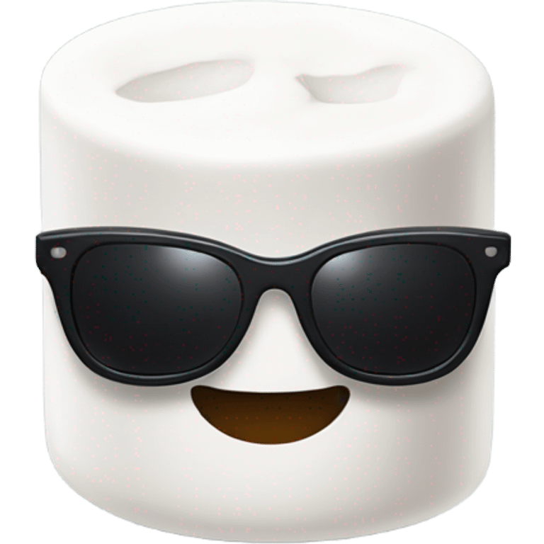 A marshmallow that is wearing sunglasses  emoji