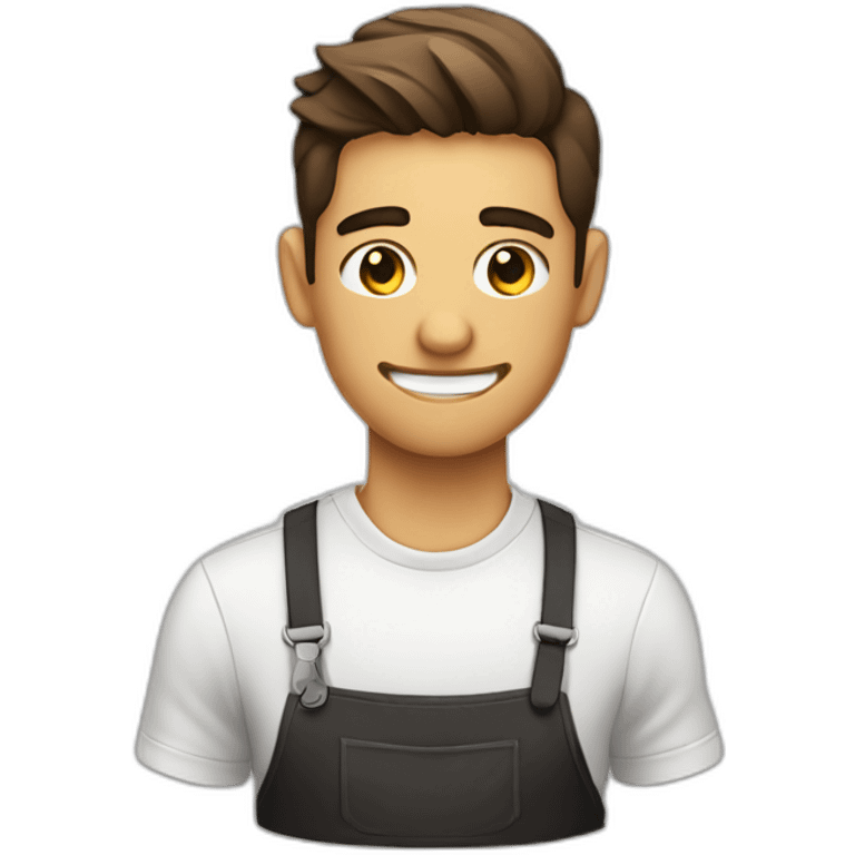 the barista is tired, but everything is smooth, he smiles and continues to work. emoji