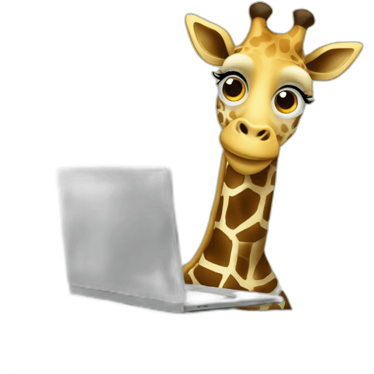 giraffe with laptop emoji