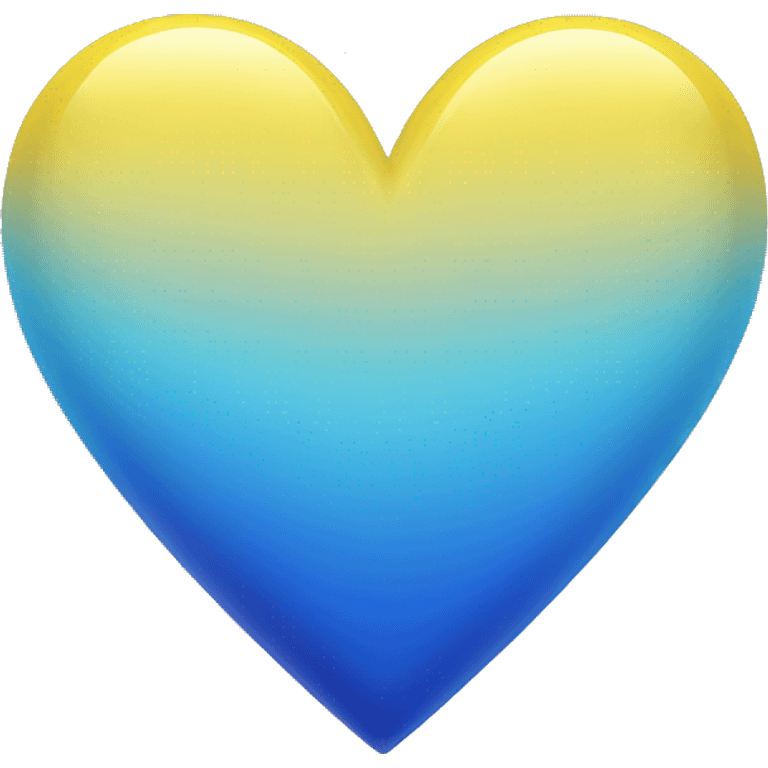 Shiny Yellow and blue ombré heart emoji