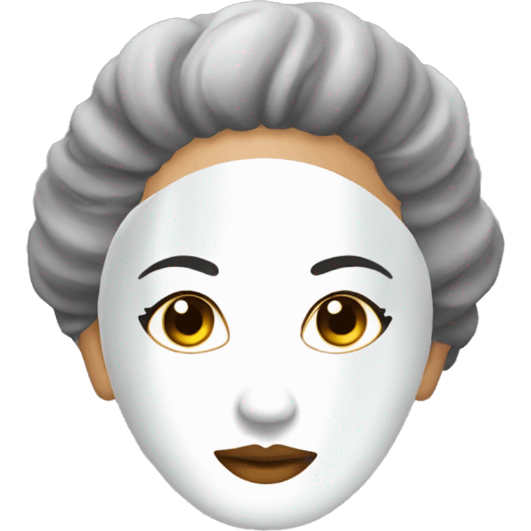 Lady with face mask spa beauty full face relaxing emoji