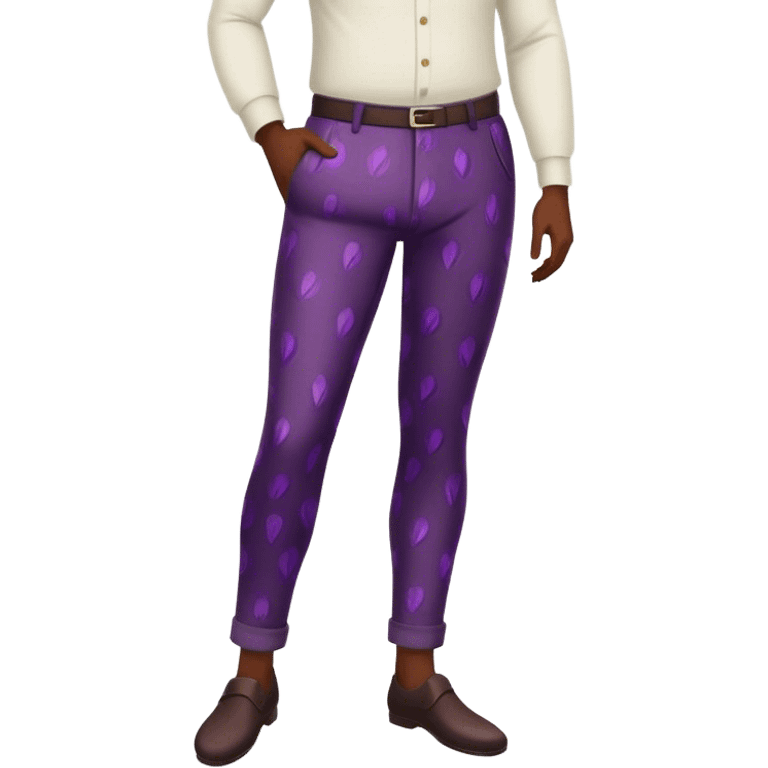 Thing with eggplant on  pants emoji