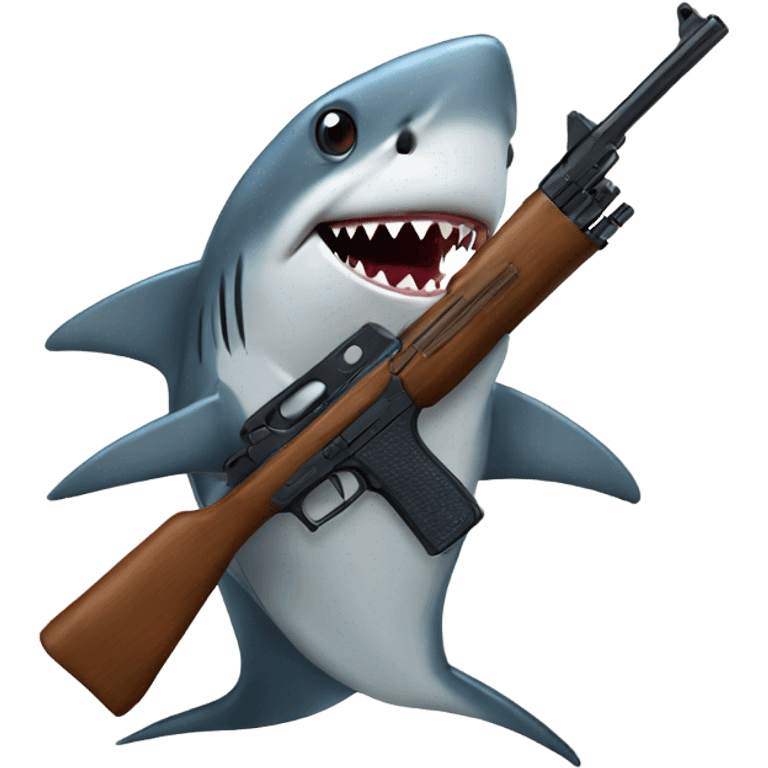 Shark with a gun emoji