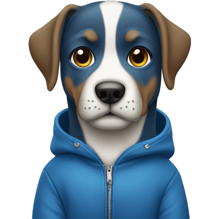 Perro con chaqueta azul emoji