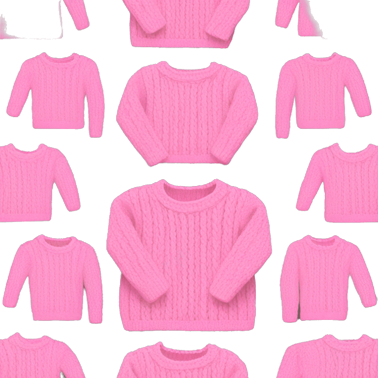 Cute pink cable knit sweater emoji