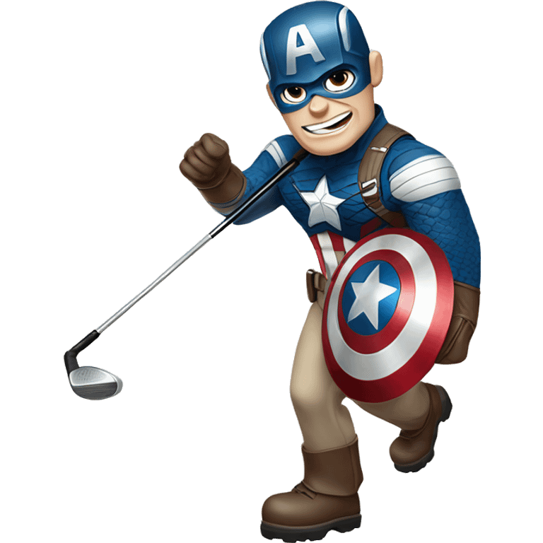 Captain America golfing emoji