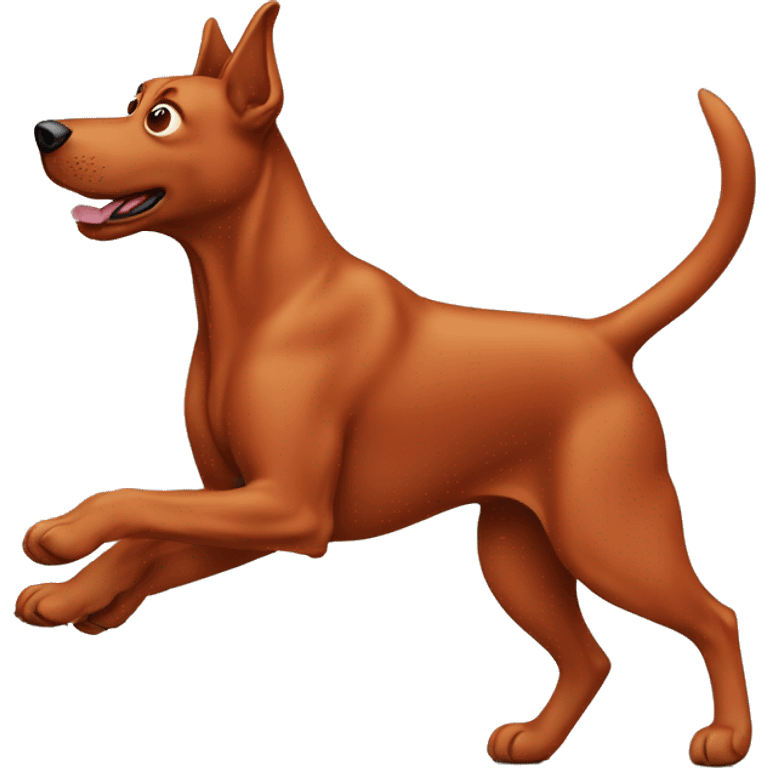 solid red dog with pointed ears running emoji