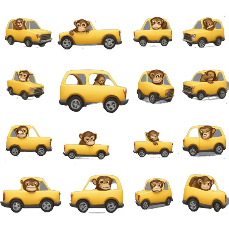 Monkey car emoji