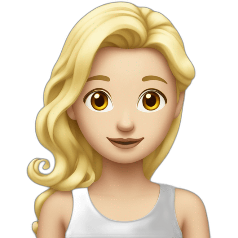 Fille blonde sur une licorne emoji