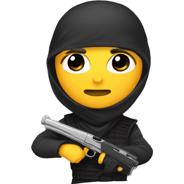 Ninja con pistola  emoji