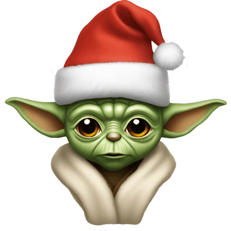 Yoda with Santa hat emoji