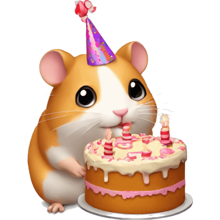 Hamster with a birthday cake  emoji