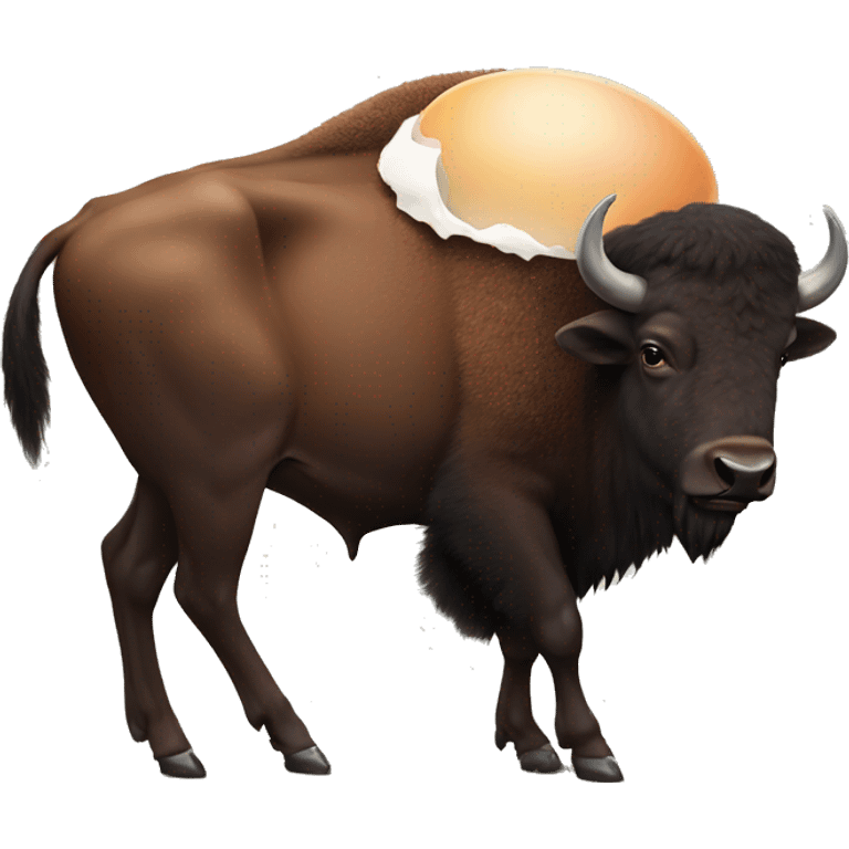 european bison holding an egg emoji