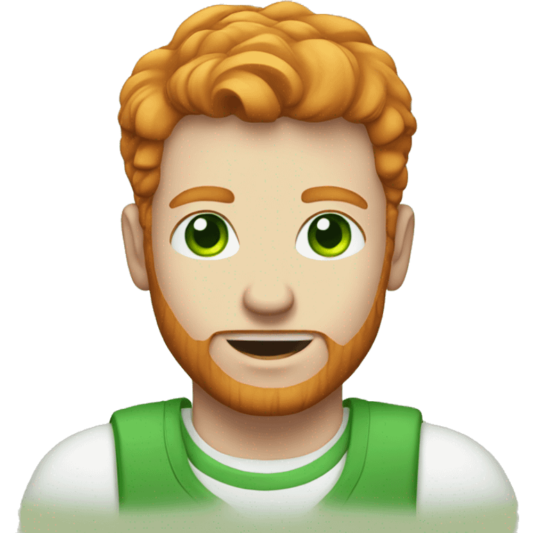 ginger man with green eyes white tshirt emoji