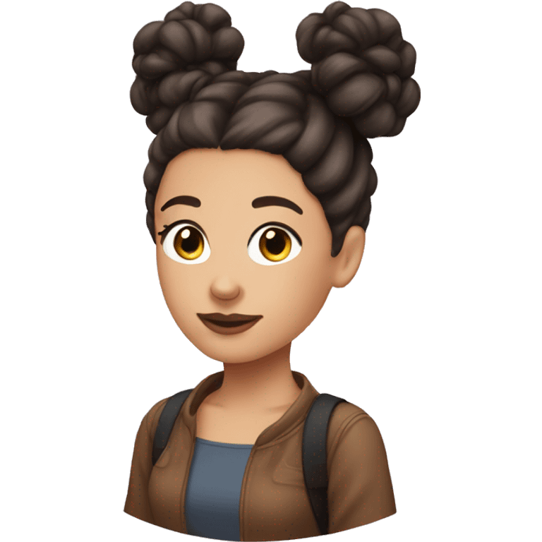 Brunette with space buns emoji