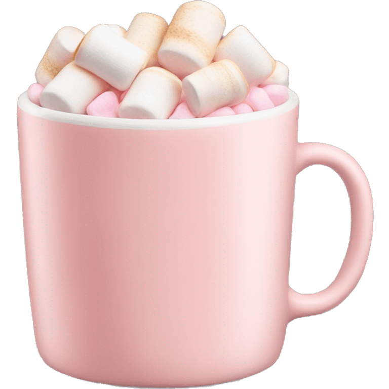 Light Pink mug of latte with marshmallows  emoji