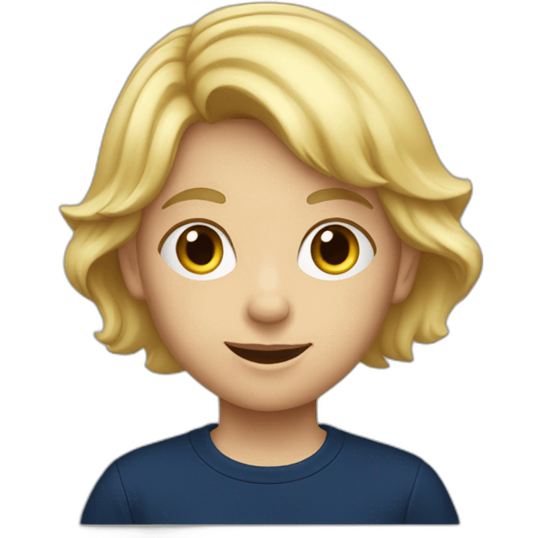 Blond child with navy blue t-shirt emoji