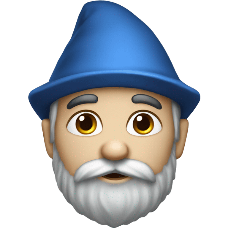 gnome with short black beard, blue hat. emoji