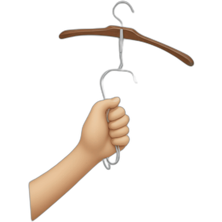 hand holding an hanger emoji