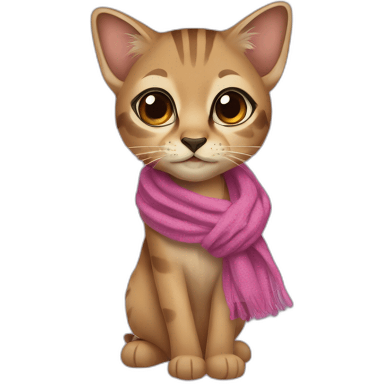 a suricat with girly brown hairs, a scarf, and large fancy earrings emoji