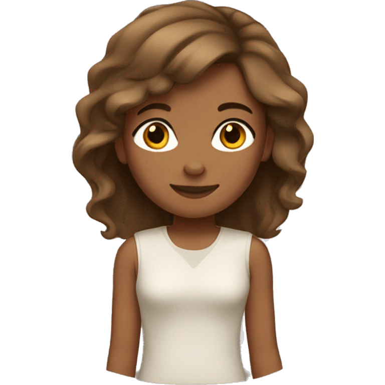 Tan girl with medium brown hair emoji