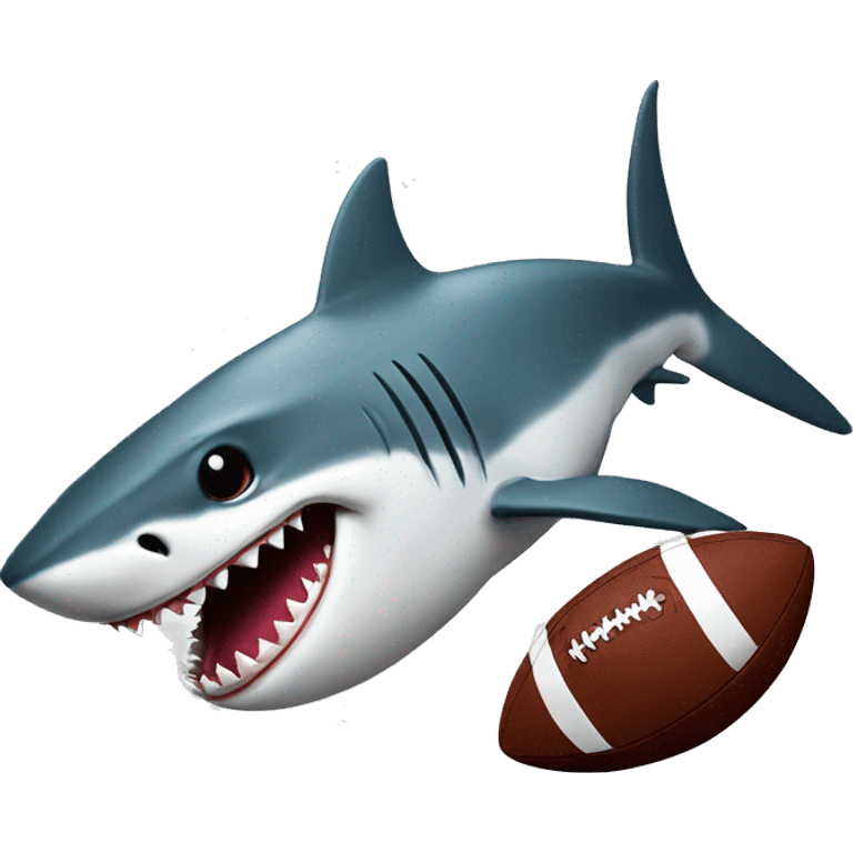 Shark with football emoji