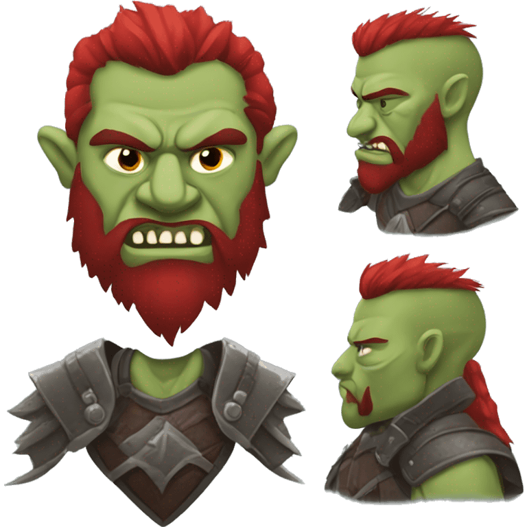 armored orc berserker with red beard & mohican emoji