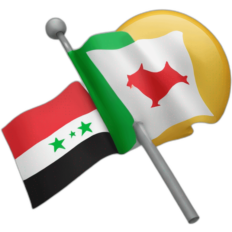 free syria and sang saka malaya flag crossed emoji