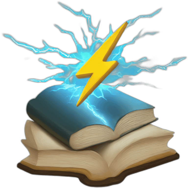 Lightning bolt reading a book emoji