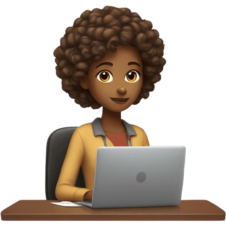 Brown girl, computer science intern with a laptop emoji