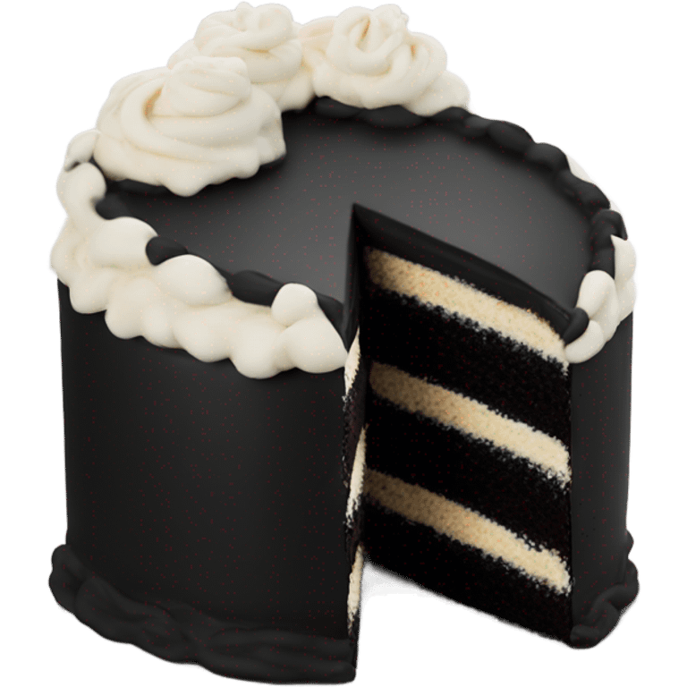 Frosting Half black and half white circle   emoji