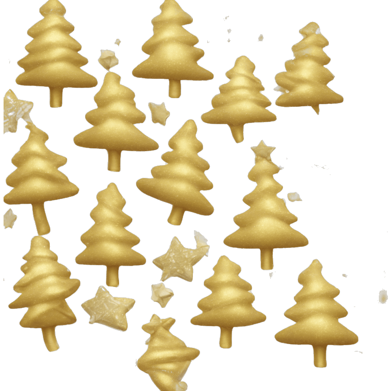 vanilla  Christmas tree with white and gold decorations emoji