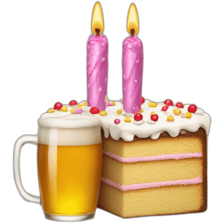 Birthday cake and beer emoji