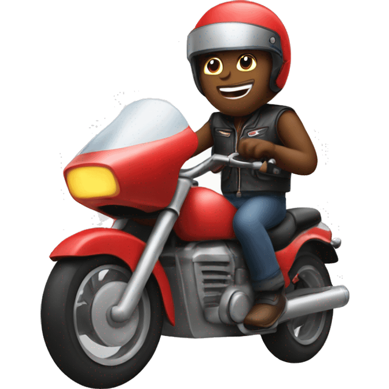 animated Virgin mart riding a motorcycle  emoji