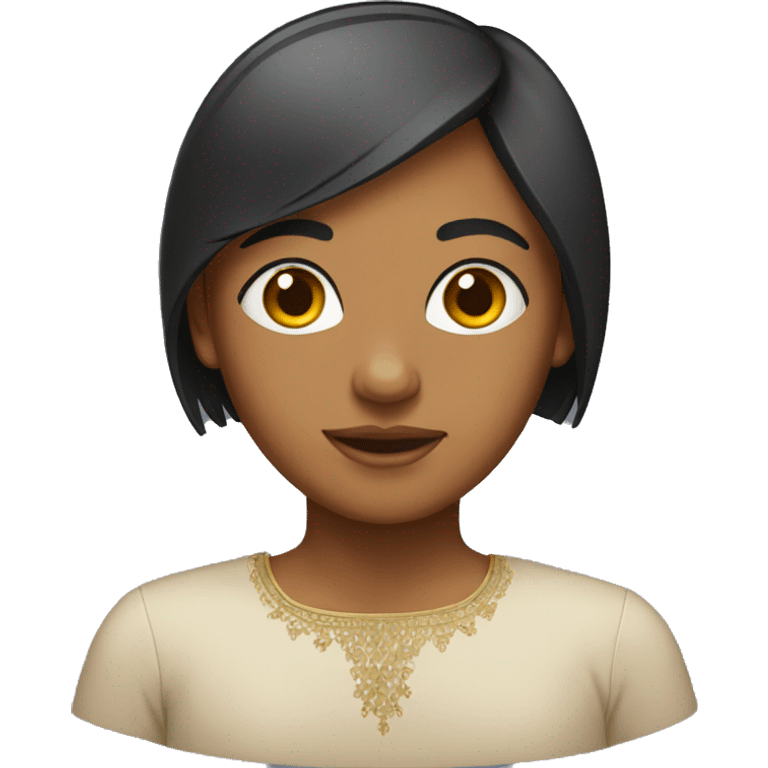 Indian girl with short straight hair emoji