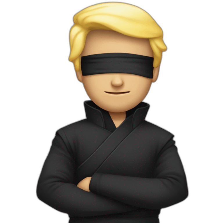 Donanld trump dress like ninja and say Hi emoji