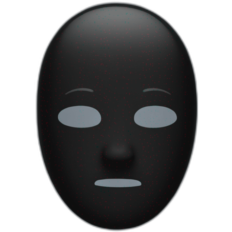 Black plain no face oval emoji