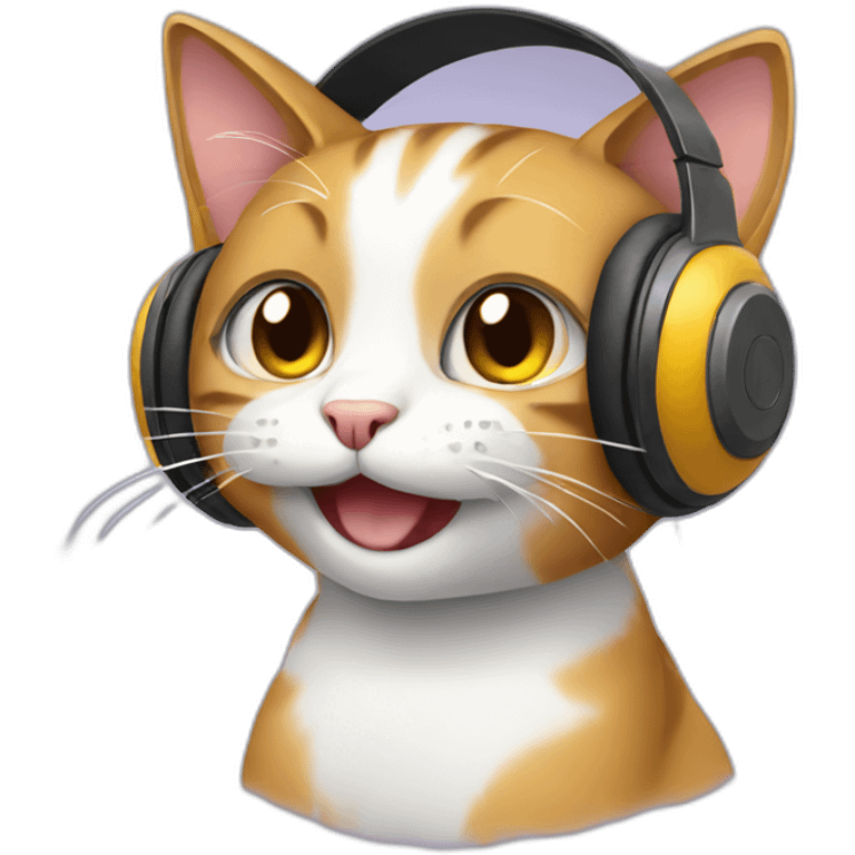 cat with headphones emoji