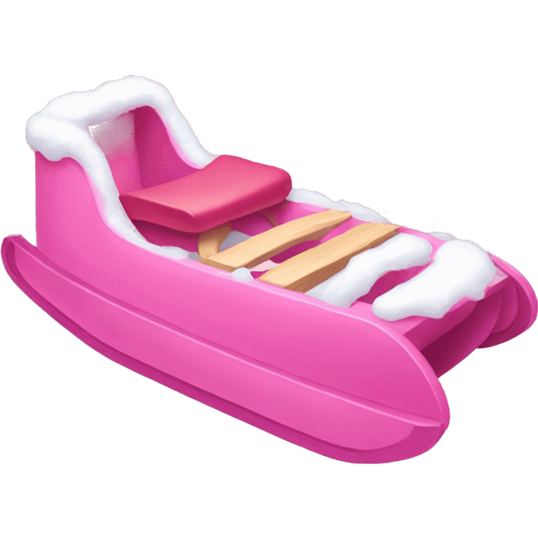 Pink snow sled emoji