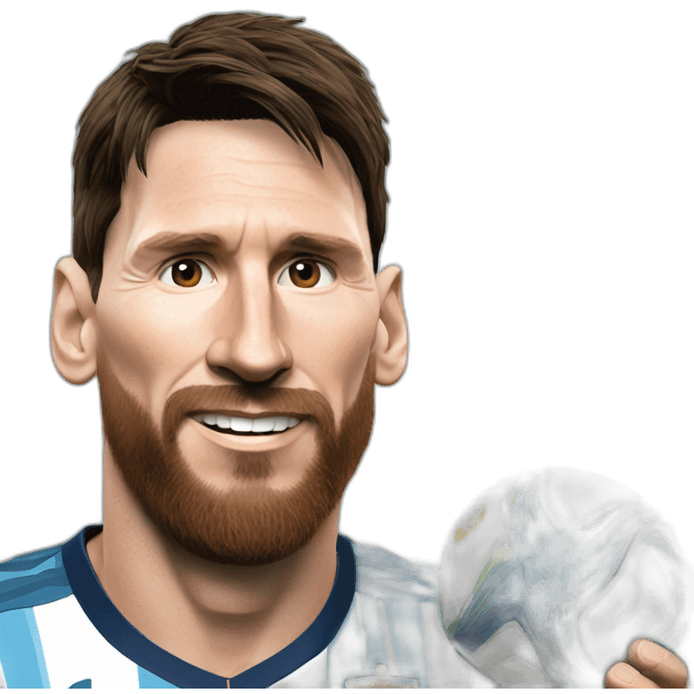 Lionel Messi with world cup emoji