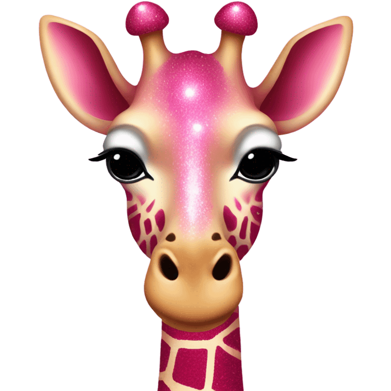 Pink ombre giraffe with glitter emoji