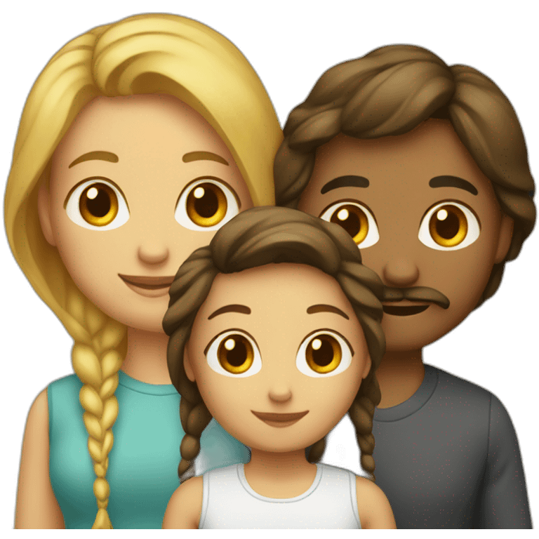 Two girls mother father white family emoji