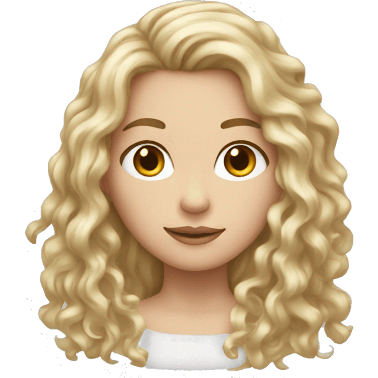 White girl with long light curly hair emoji