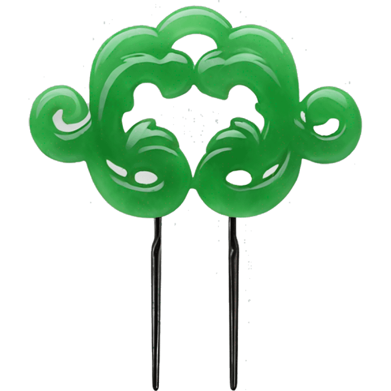 Jade chinese hair pin emoji