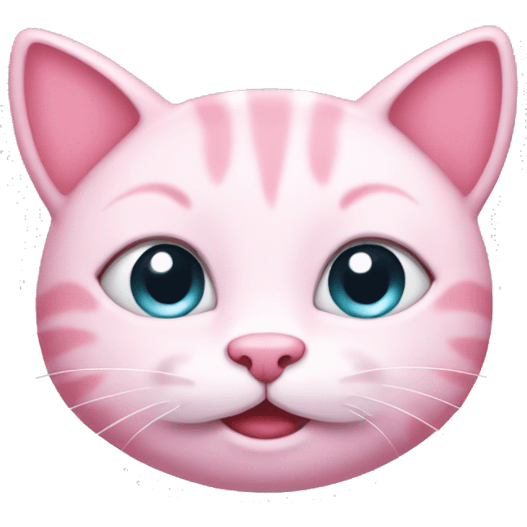 Cute happy pink kitty face emoji